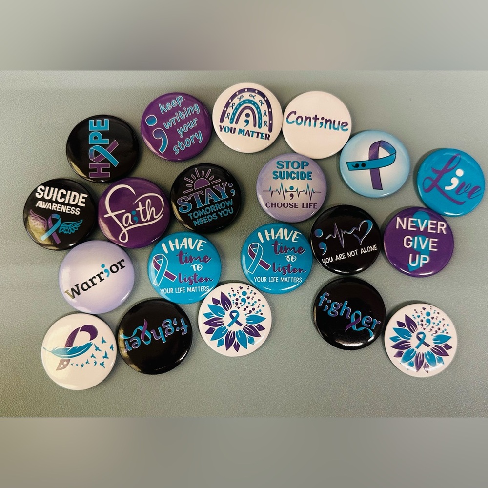 Mental Health Awareness 20 piece Button Pin Set